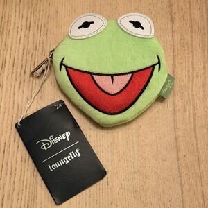 New Disney The Muppets Kermit The Frog Loungefly Coin Purse Pouch Fuzzy Plush